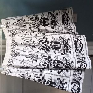 Sasch White Skirt with Black Floral Print